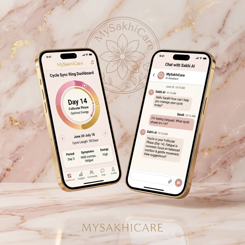 MySakhiCare App Mockup and Dashboard Showcase